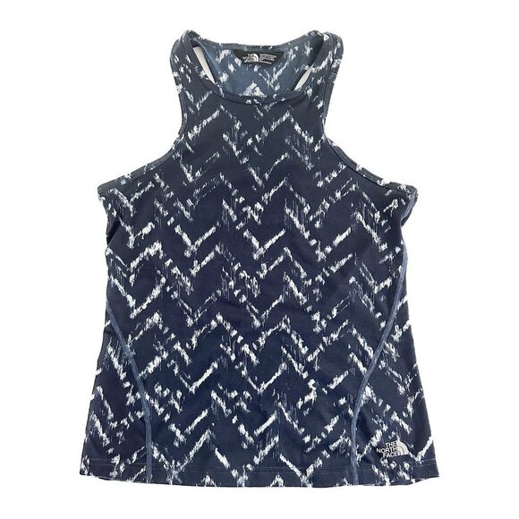 THE NORTH FACE Navy Ikat Print FlashDry Racerback Athletic Tank Top - Size Small - Picture 1 of 3